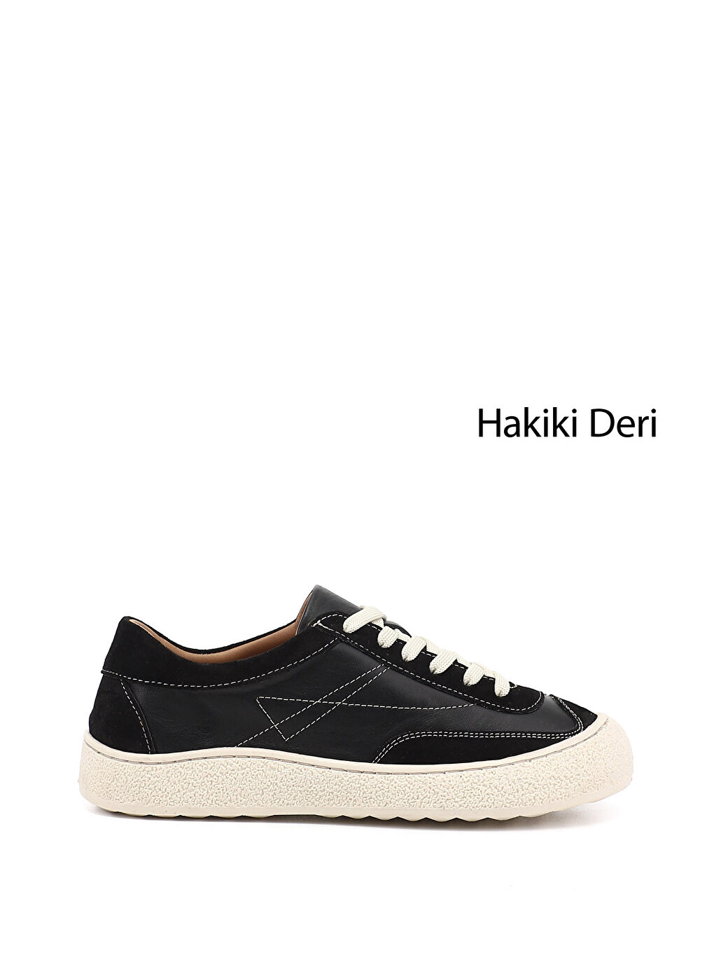 Siyah Kadın SİYAH Bağcıklı Hakiki Deri Sneaker
