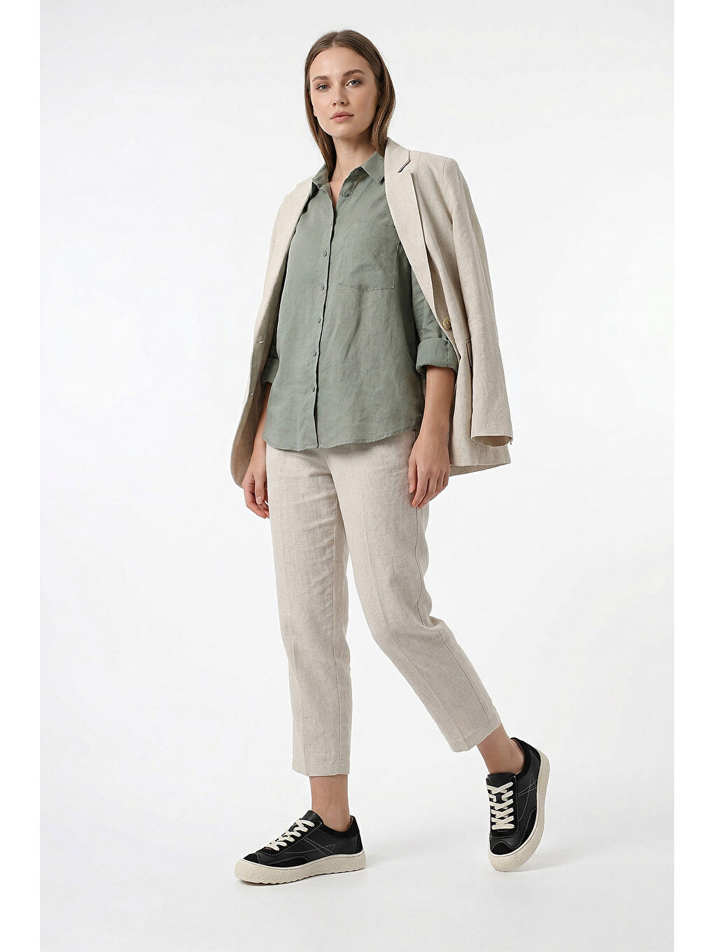 Siyah Kadın SİYAH Bağcıklı Hakiki Deri Sneaker-2