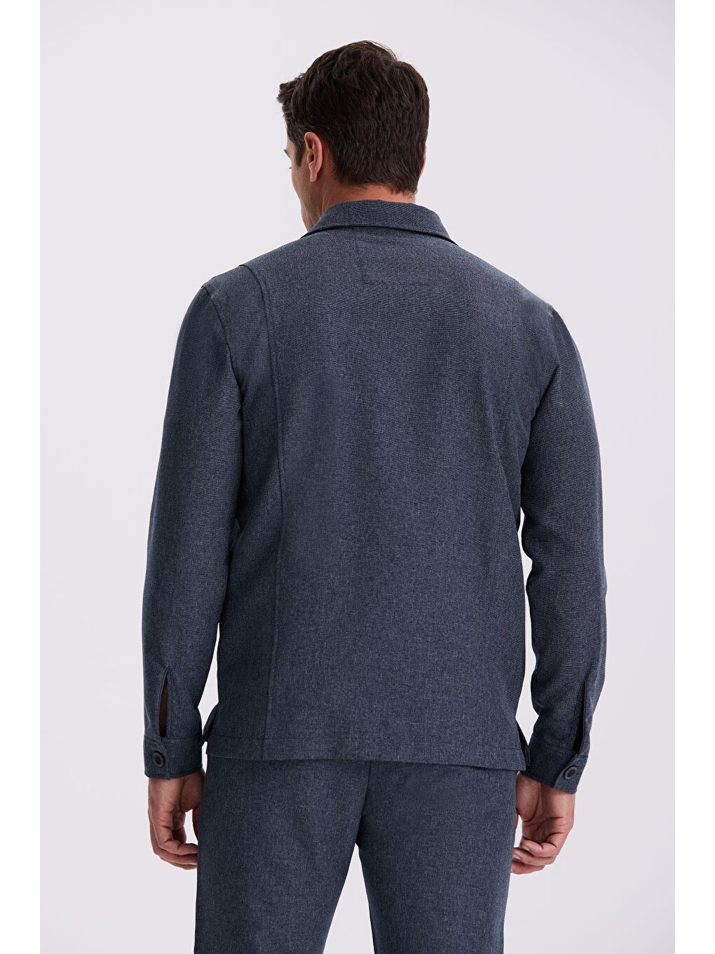 Lacivert Slim Fit Bebe Yaka Cepli Spor Takım Elbise-3