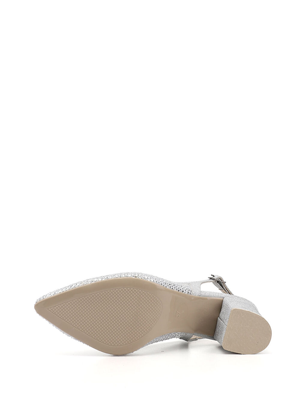 Gri Kadın GÜMÜŞ-GRİ Kalın Topuklu Arkası Açık Ayakkabı-5