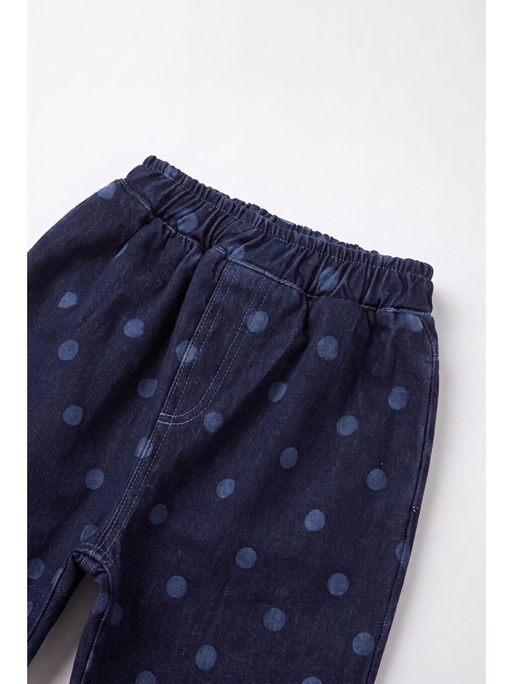 Karışık Çocuk Lacivert Puantiyeli Denim Pantolon-2