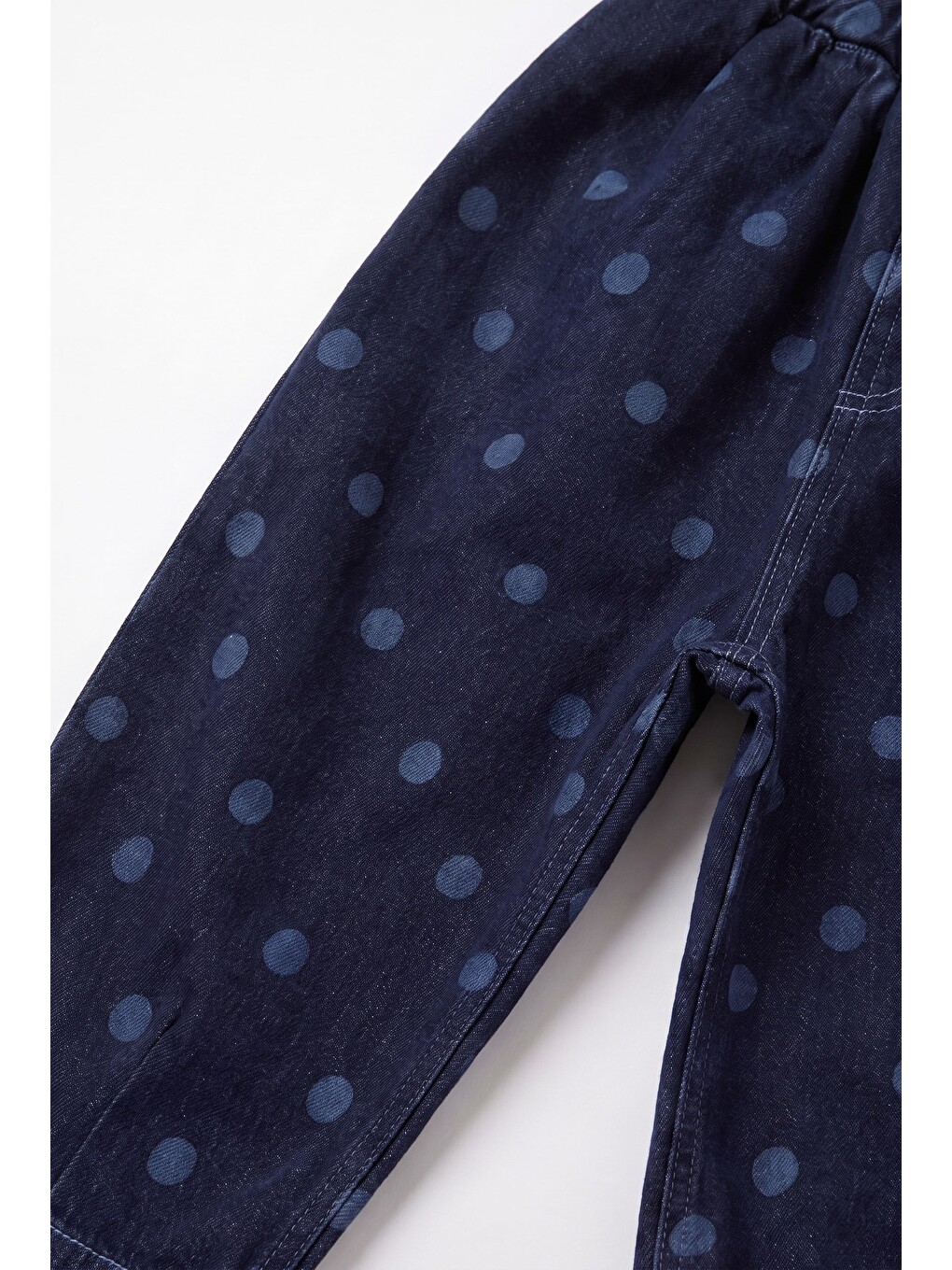 Karışık Çocuk Lacivert Puantiyeli Denim Pantolon-3
