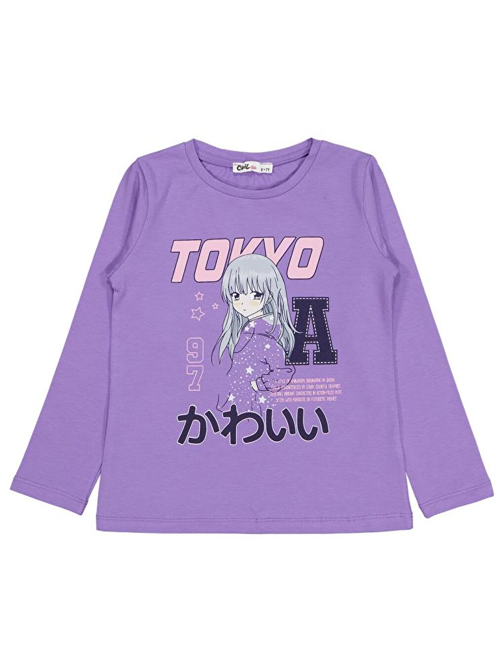 Mor Girls Anime Baskılı 6-9 Yaş Sweatshirt