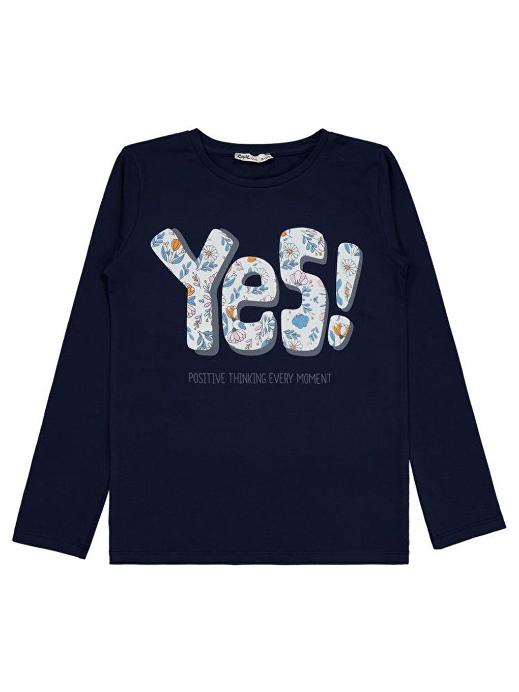 Lacivert Girls Yes Baskılı 10-13 Yaş Sweatshirt