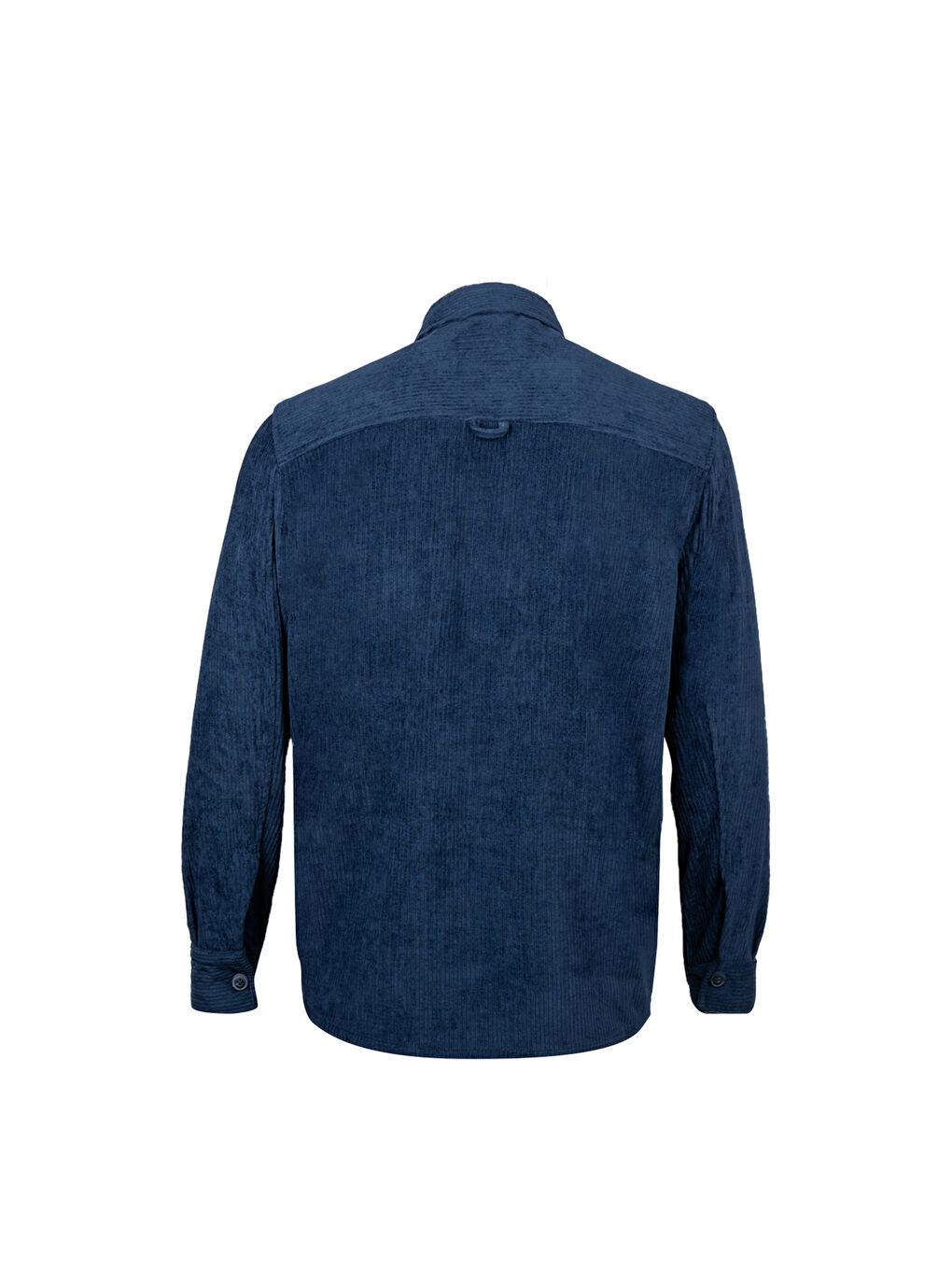 Lacivert Regular Fit Shacket Uzun Kol Fitilli Kadife Gömlek-1