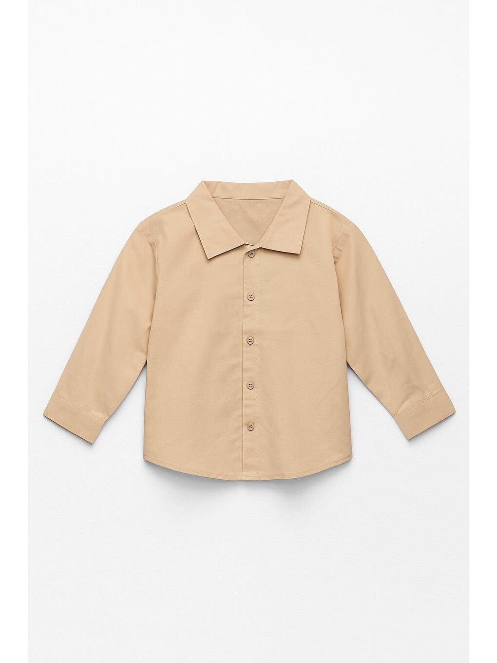 Erkek Çocuk %100 Pamuk Basic Gömlek- Bej  (2-3 Yaş 8-9 Yaş)-1