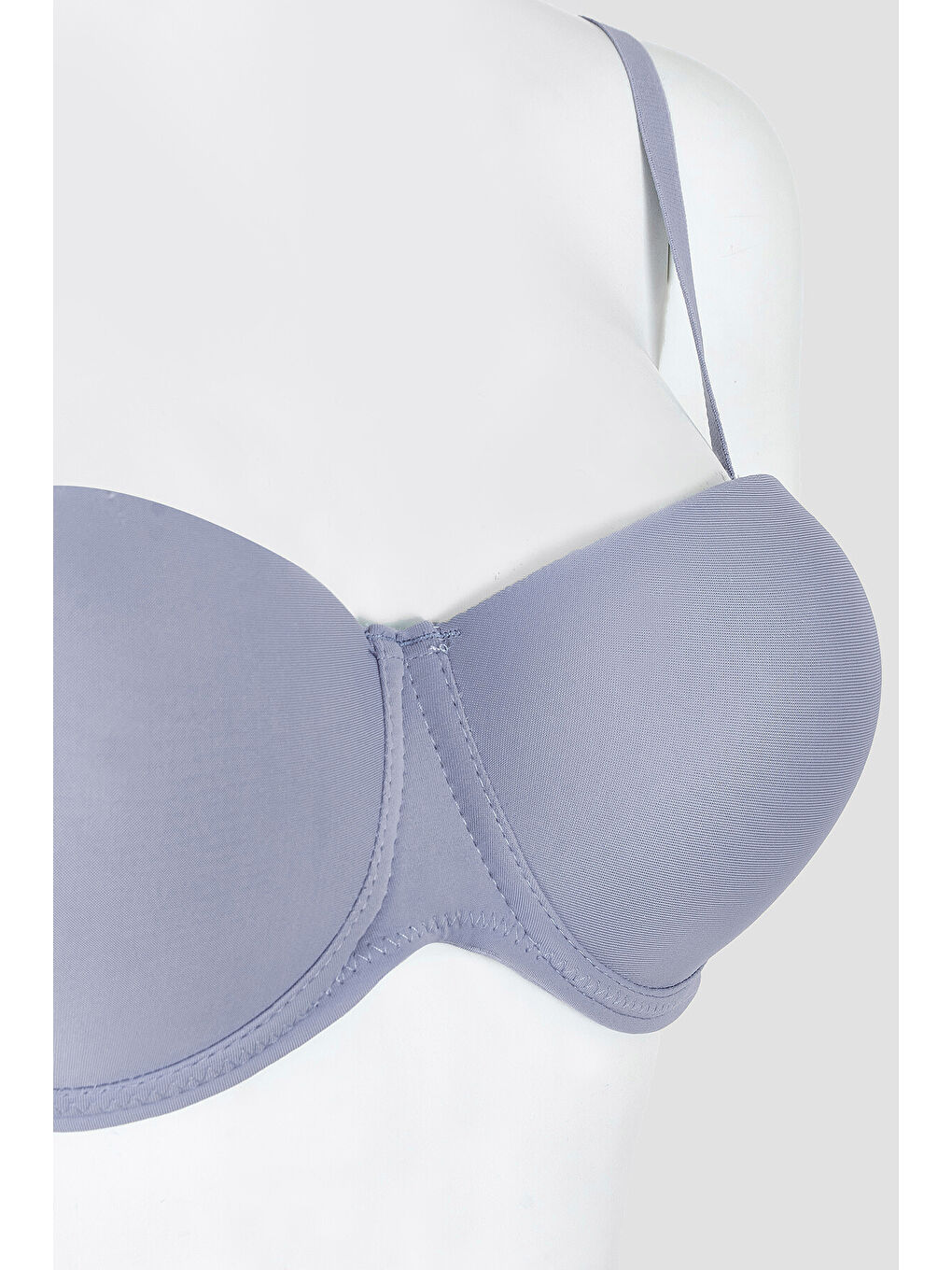 Gri Latina Destekli Straplez Sütyen-2