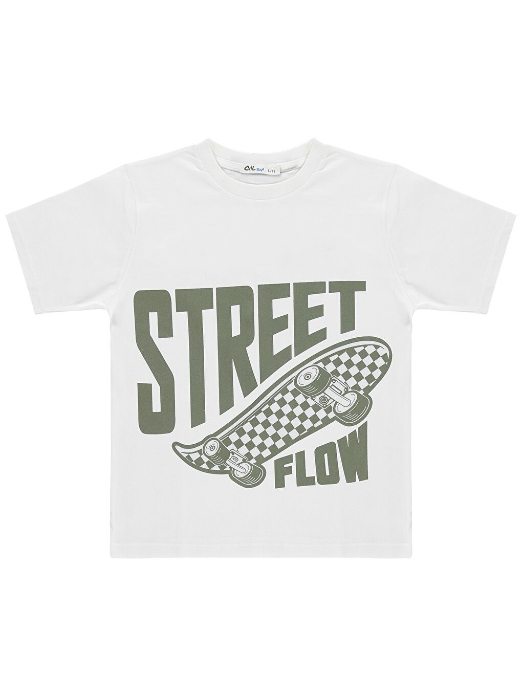 Boys Çift Cepli Tişörtlü 6-9 Yaş Gömlek - Haki-1