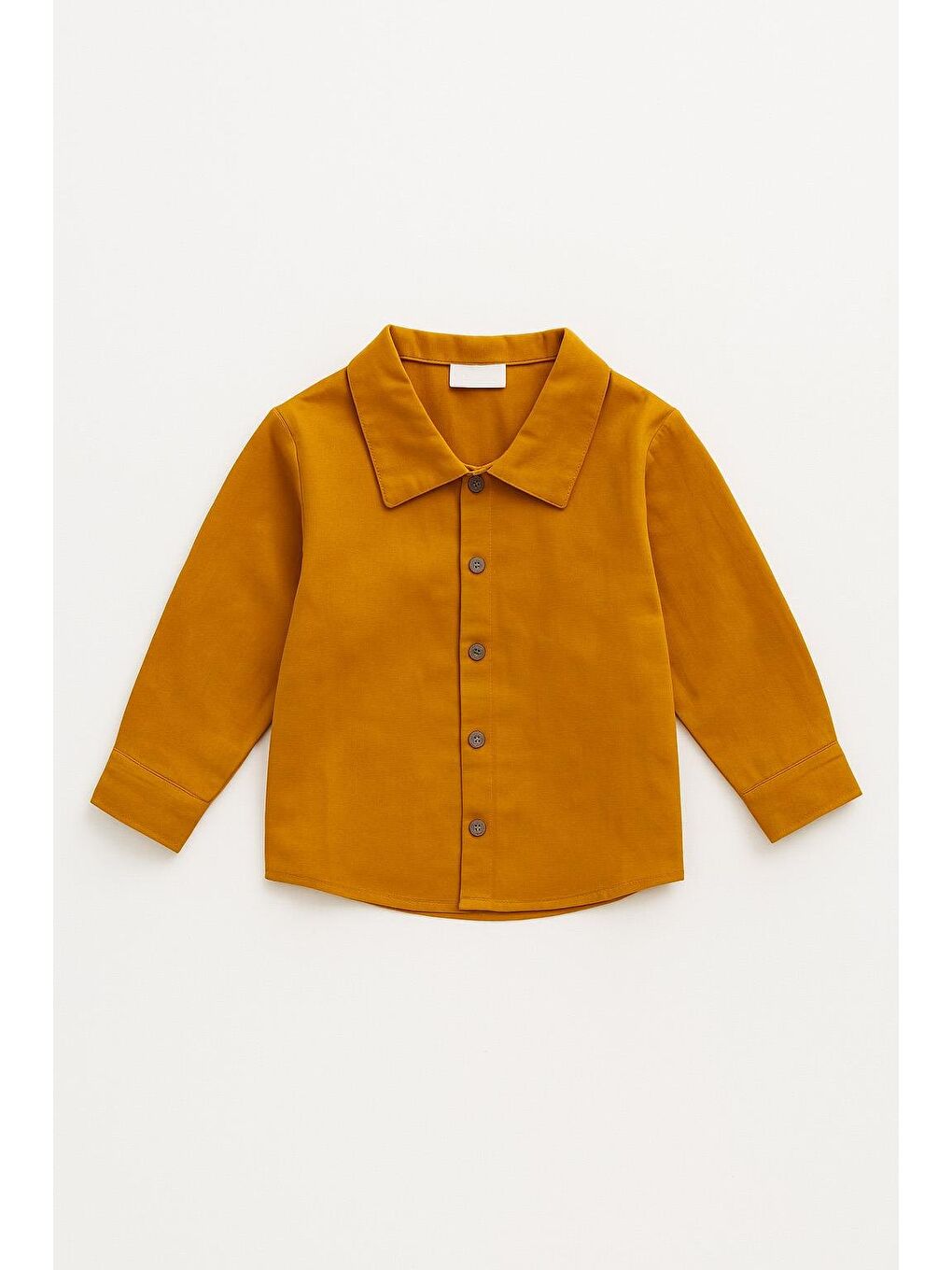 Sarı Erkek Çocuk %100 Pamuk Basic Gömlek (2-3 Yaş 8-9 Yaş)-2