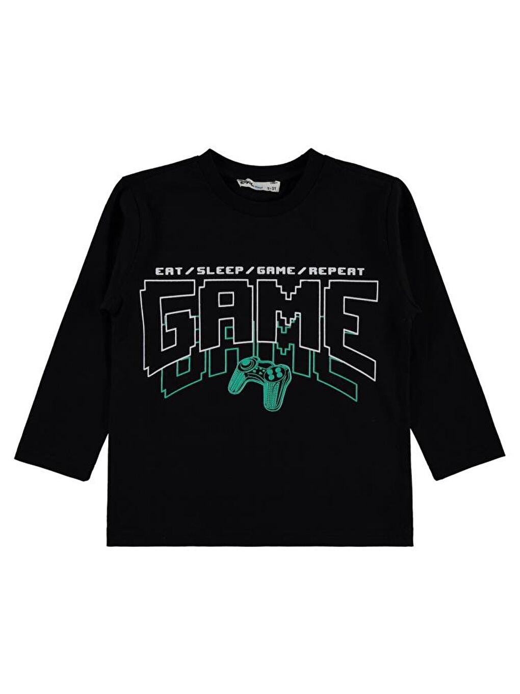 Siyah Boys Game Baskılı 2-5 Yaş Sweatshirt
