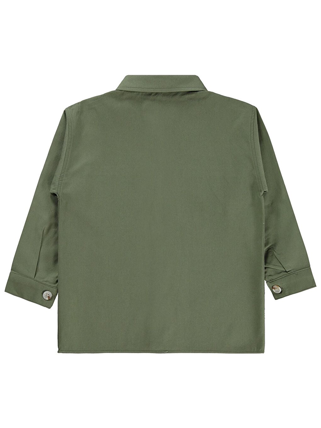 Boys Çift Cepli Tişörtlü 6-9 Yaş Gömlek - Haki-4