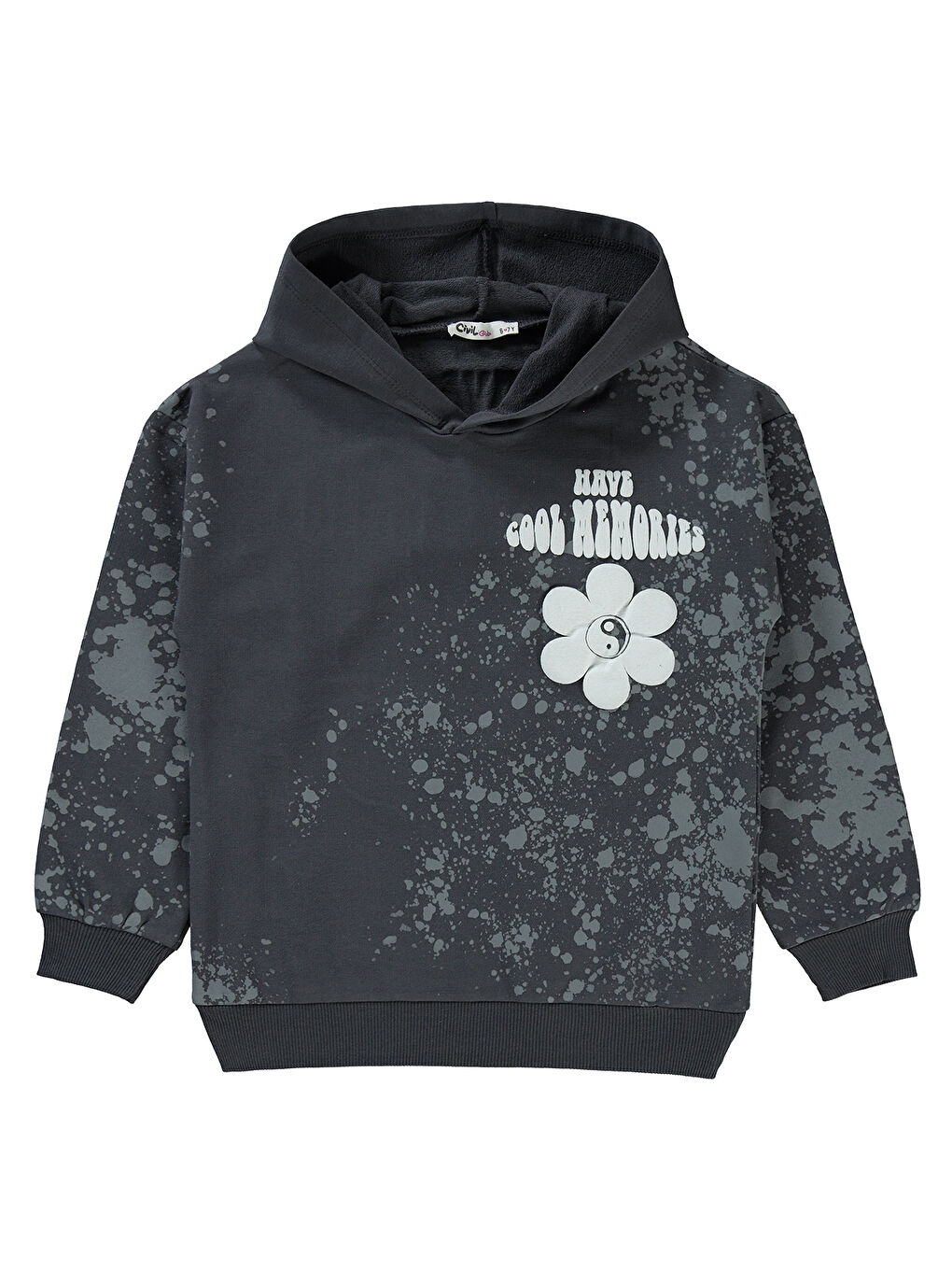 Civil Füme Kız Çocuk Sweatshirt 6-9 Yaş Füme