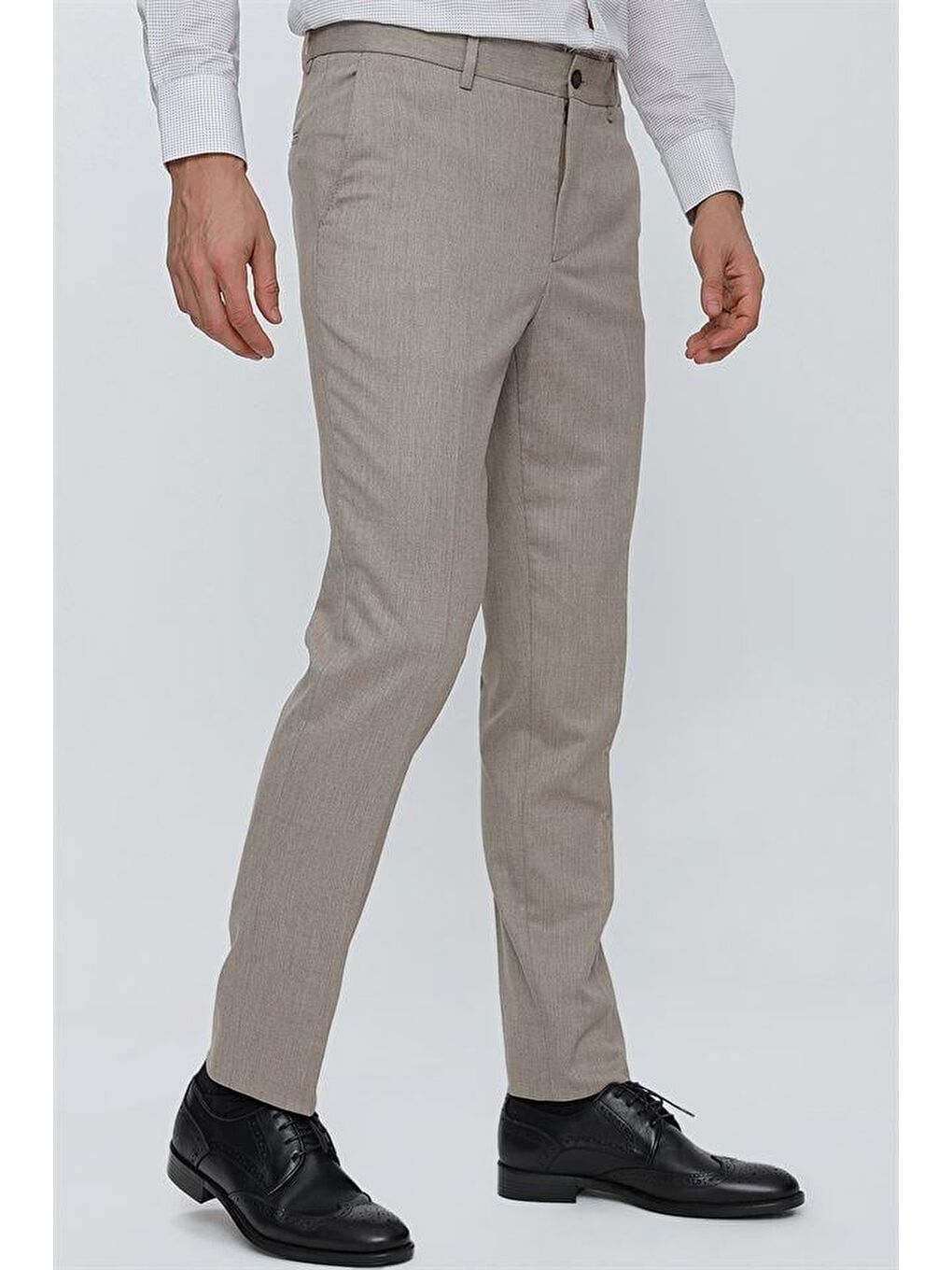 Bej Esnek Yandan Cepli Slim Fit Classic Erkek Pantolon 1003230151