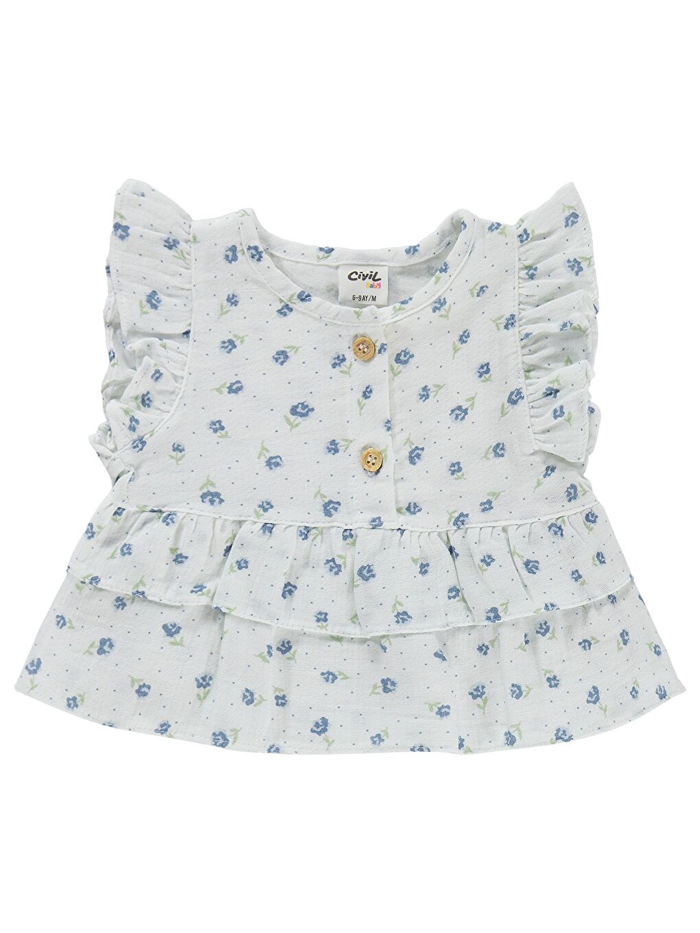 Baby Çiçek Empirme 6-18 Ay Takım - Beyaz-1