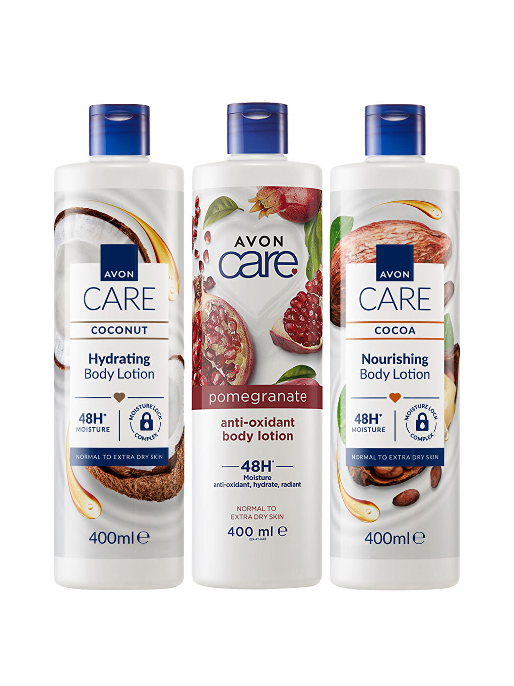 Kakao Yağı Hindistan Cevizi Yağı ve Nar Özü İçeren Vücut Losyonu Paketi