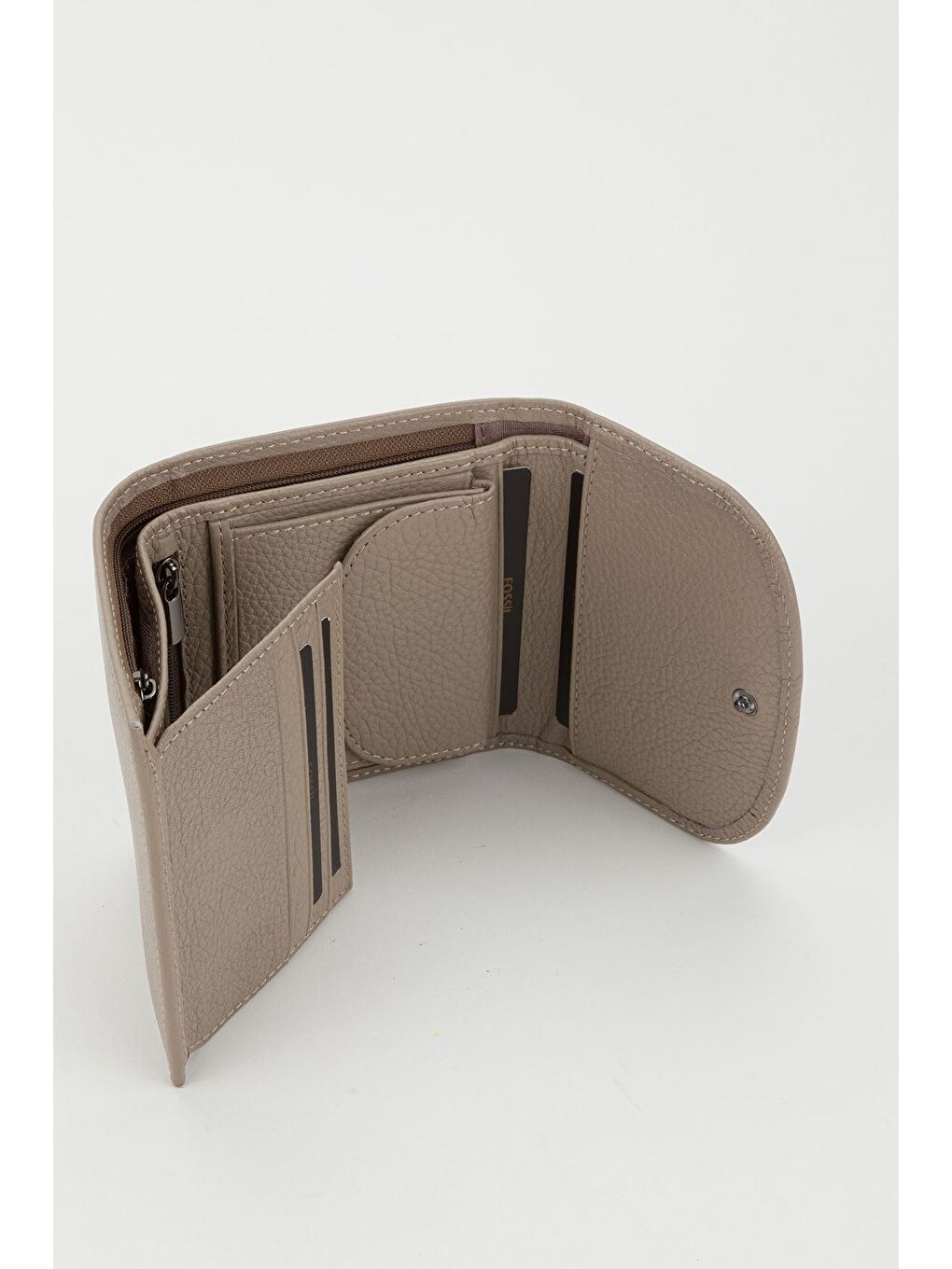 Bej Kutulu Hakiki Deri Gök Mavi Küçük Boy Çok Gözlü Kadın El Portföyü Kartlık Cüzdan-2