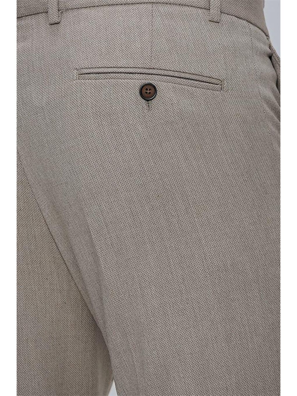 Bej Esnek Yandan Cepli Slim Fit Classic Erkek Pantolon 1003230151-4