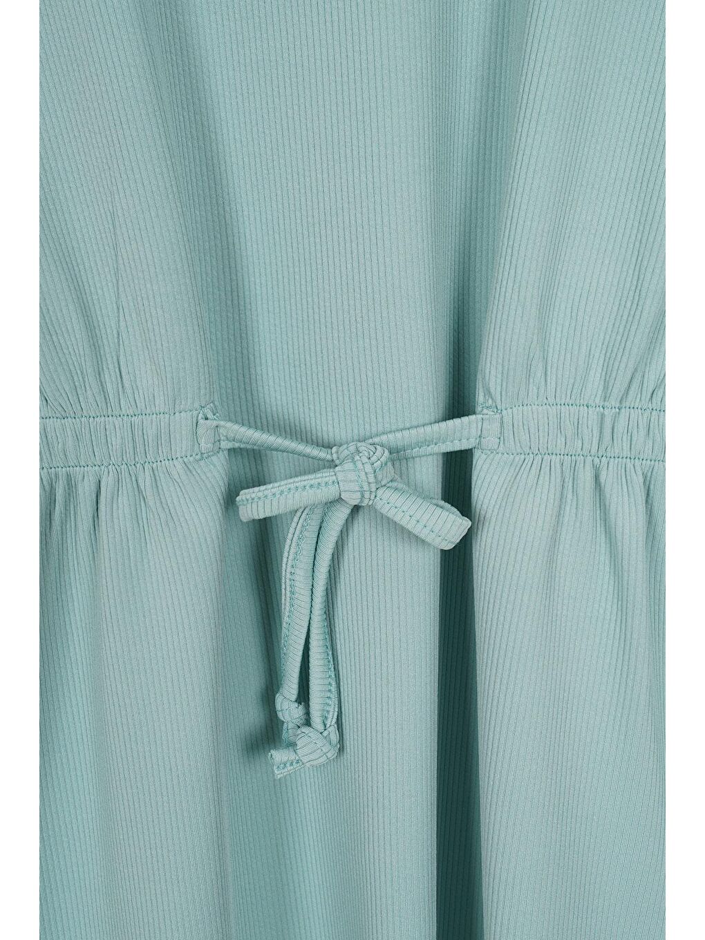 Bisiklet Yaka Bağlama Detaylı Çağla Yeşili Renk Kız Çocuk Taylı Takım-3