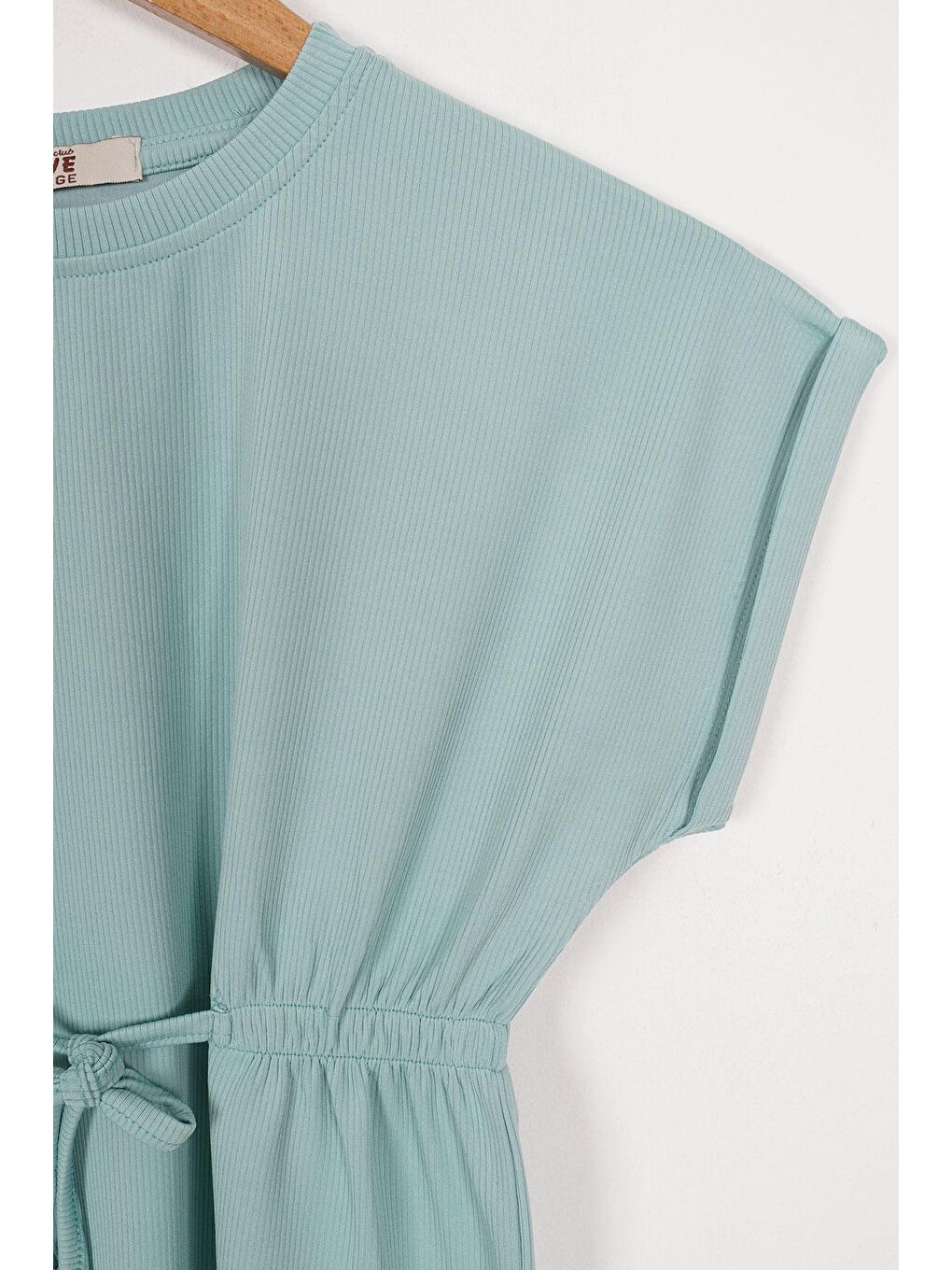 Bisiklet Yaka Bağlama Detaylı Çağla Yeşili Renk Kız Çocuk Taylı Takım-4