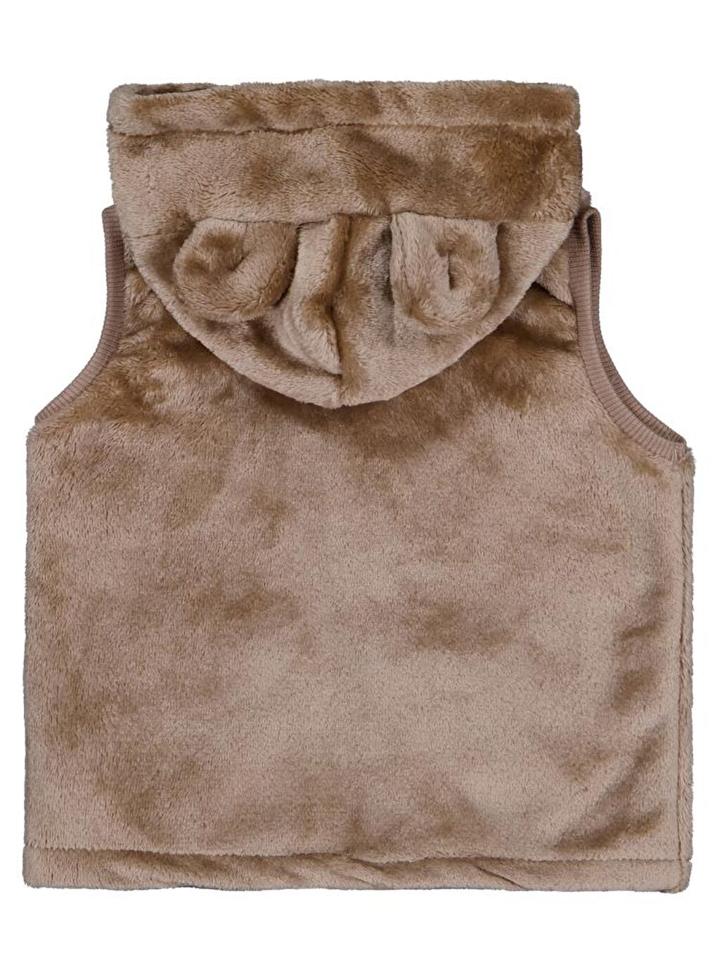 Baby Kapüşonu Kulaklı 6-18 Ay Yelek - Kahverengi 6-9 Ay-1