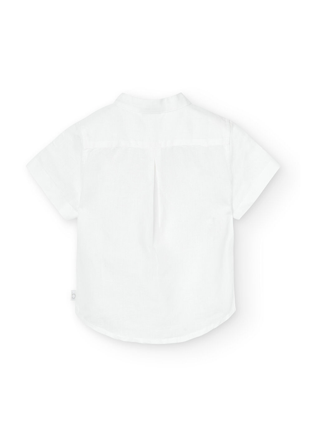 Beyaz Keten Karışımlı Erkek Çocuk Gömlek-1