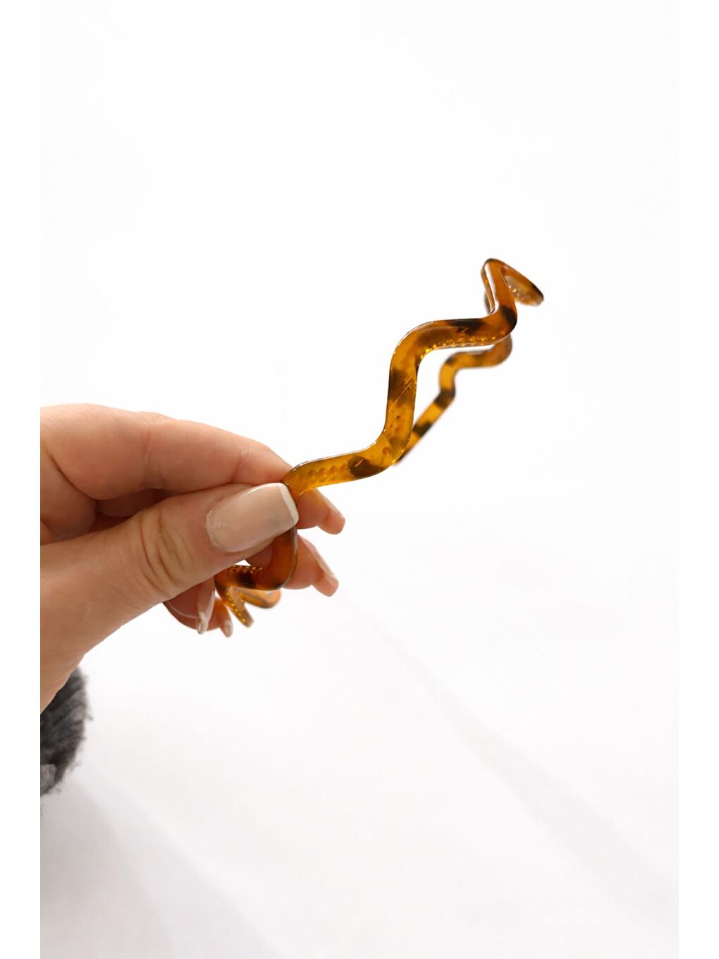 Kahverengi Kaplumbağa Sırtı Desenli Midi Taç-3