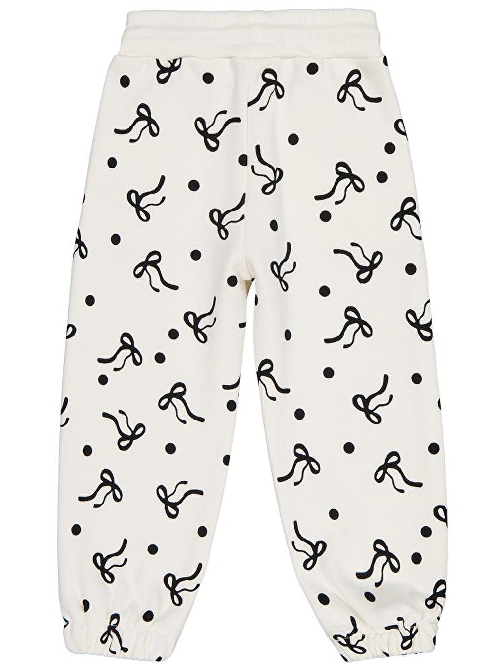 Girls Fiyonk Desenli 2-5 Yaş Eşofman Altı - Ekru 2-3 Yaş-1