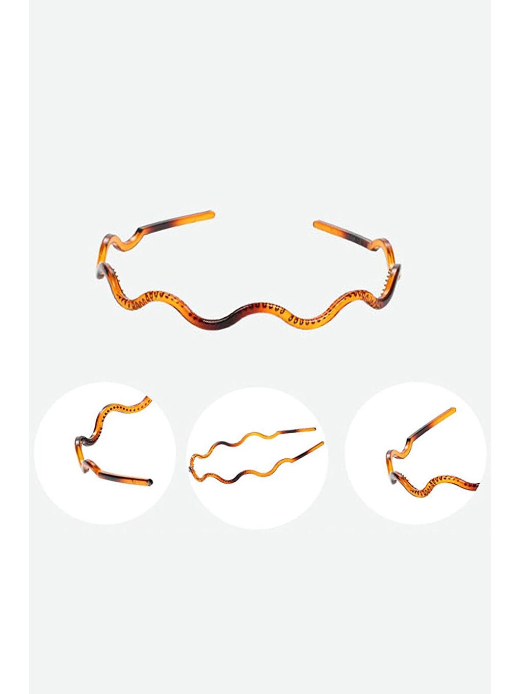 Kahverengi Kaplumbağa Sırtı Desenli Midi Taç-4