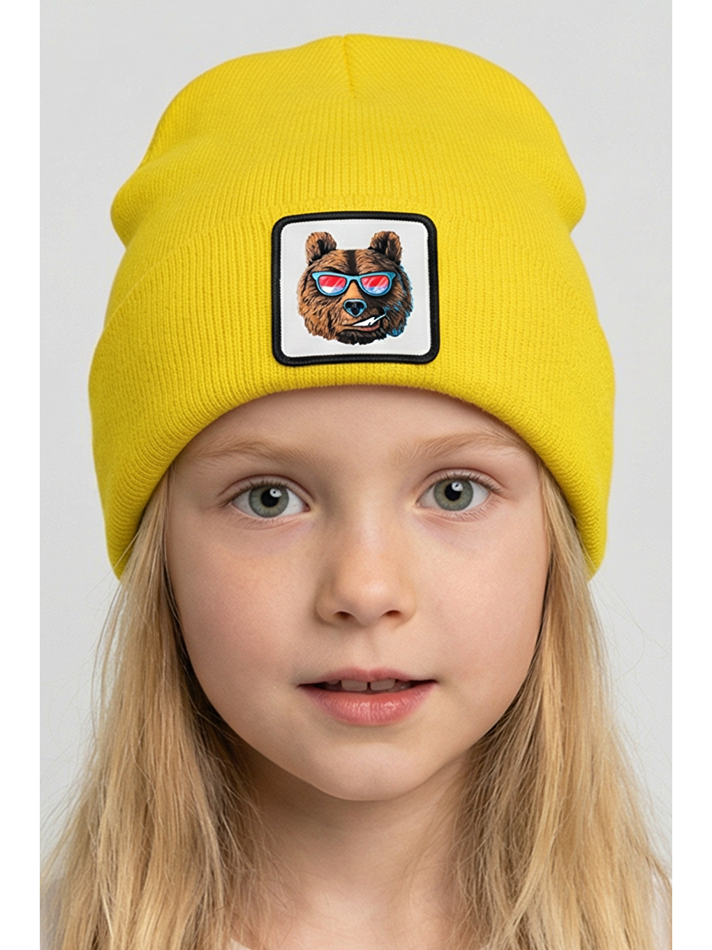 Ayı Logolu Sarı Çocuk Bere-2