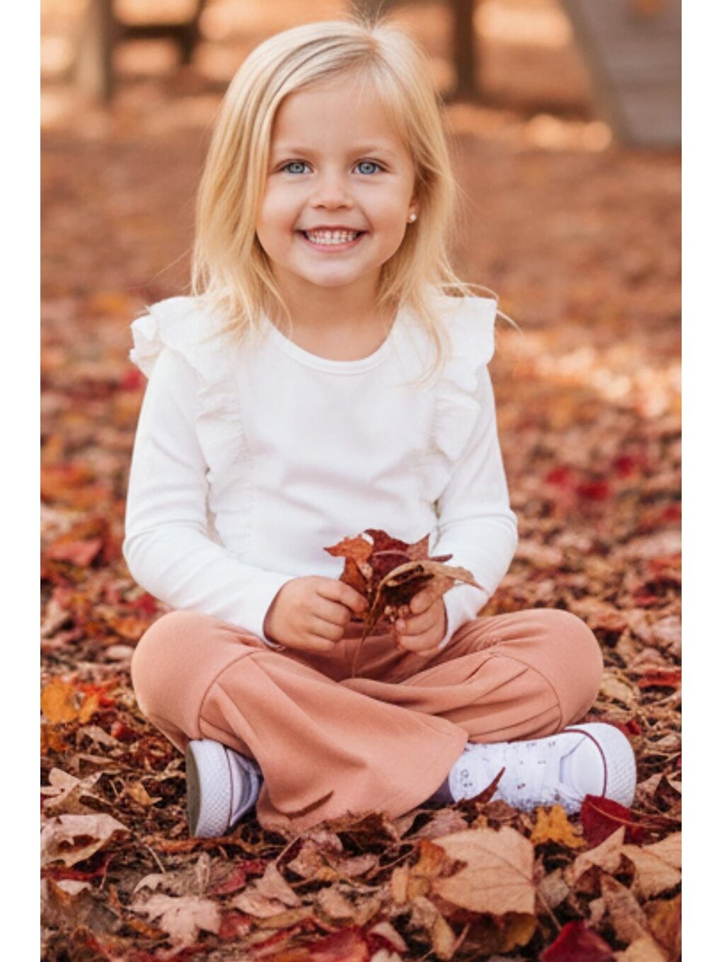 Pembe Kız Çocuk Fitilli Pudra Tayt-2