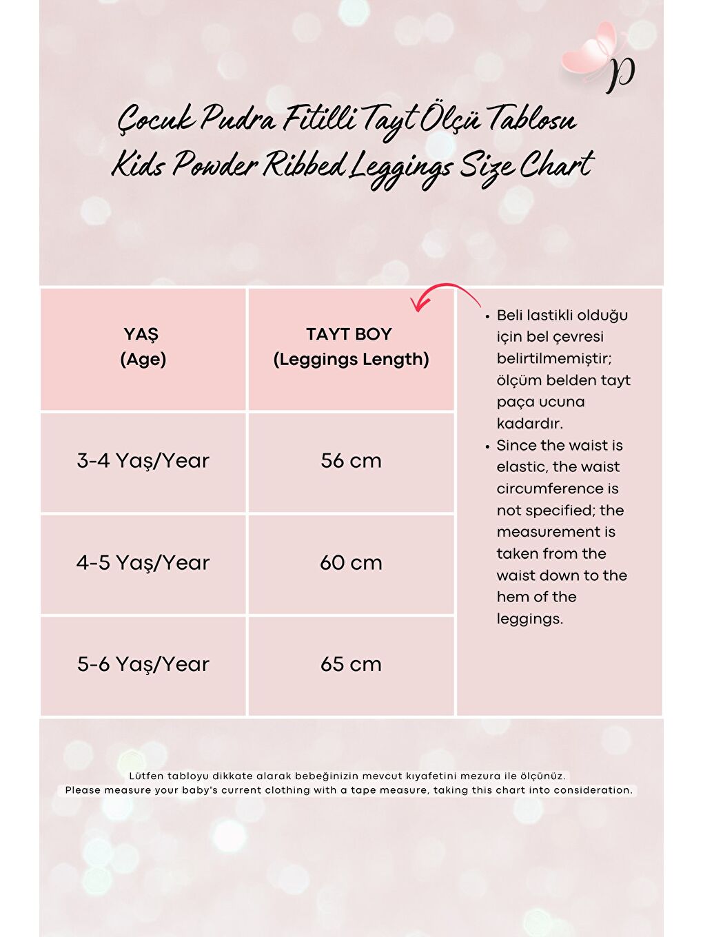 Pembe Kız Çocuk Fitilli Pudra Tayt-3