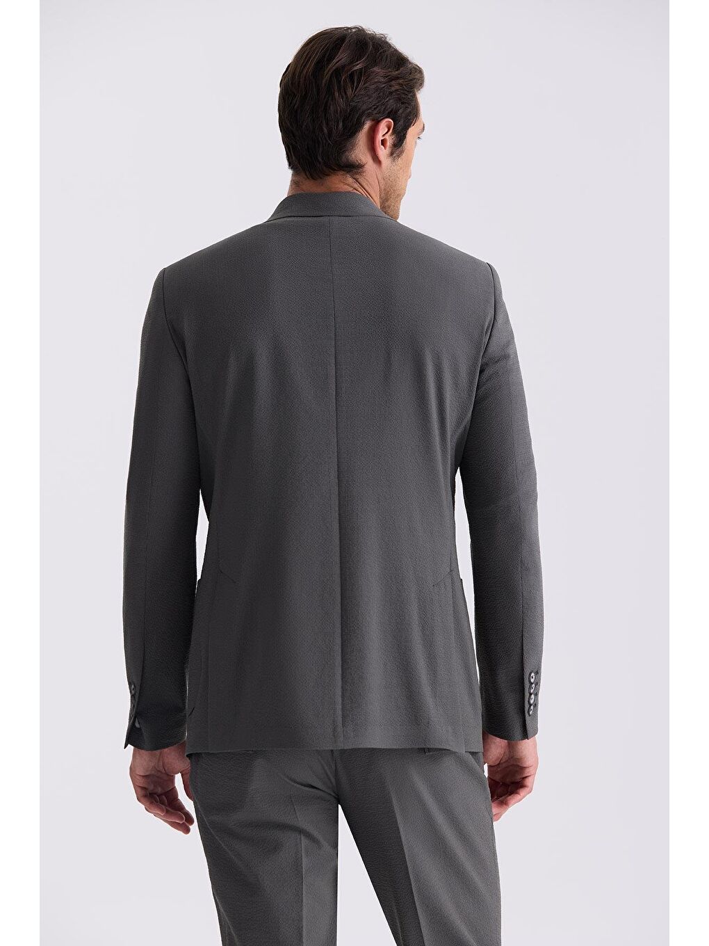 Haki Slim Fit Mono Yaka Spor Takım Elbise-3