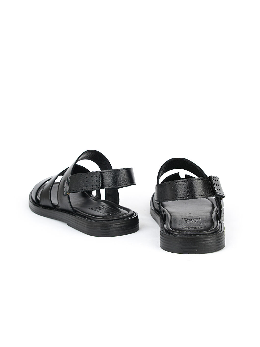 Erkek Hakiki Deri Sandalet 1611045ZM113 Siyah-2