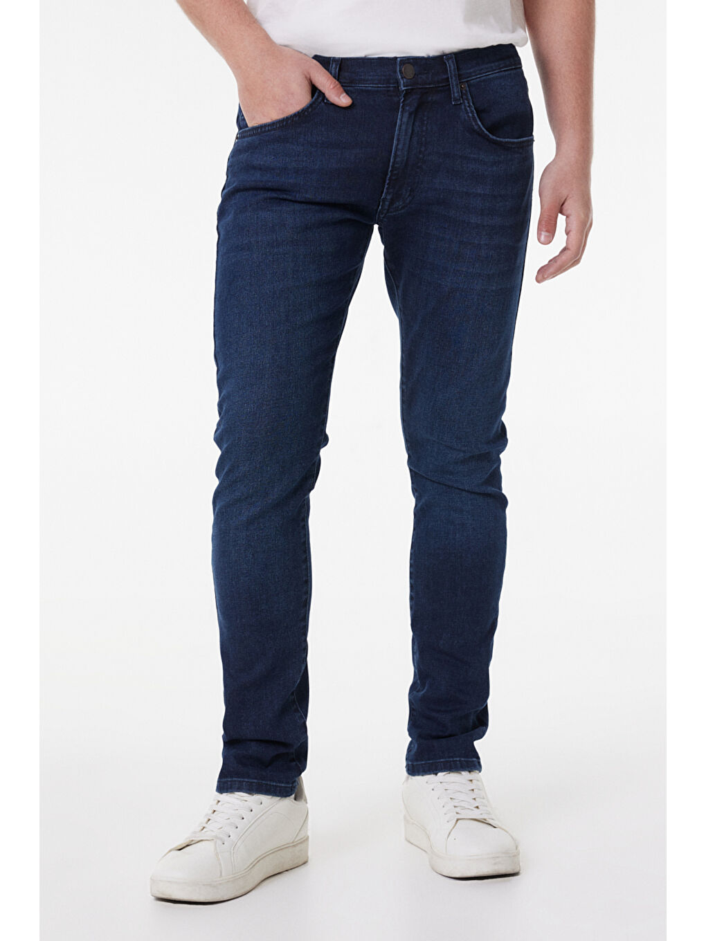 Kansas Slim Fit Normal Bel Koyu Mavi Esnek Jean Pantolon-1