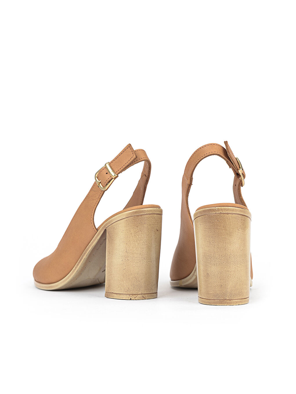 Kahverengi Kadın Hakiki Deri Topuklu Sandalet 1611020Z1716 Taba-2