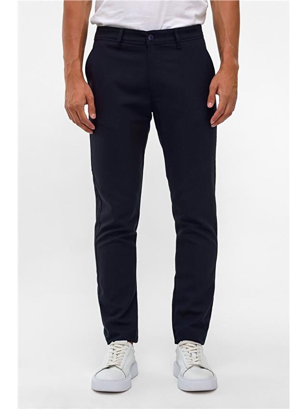 Lacivert Slim Desenli Pantolon-1