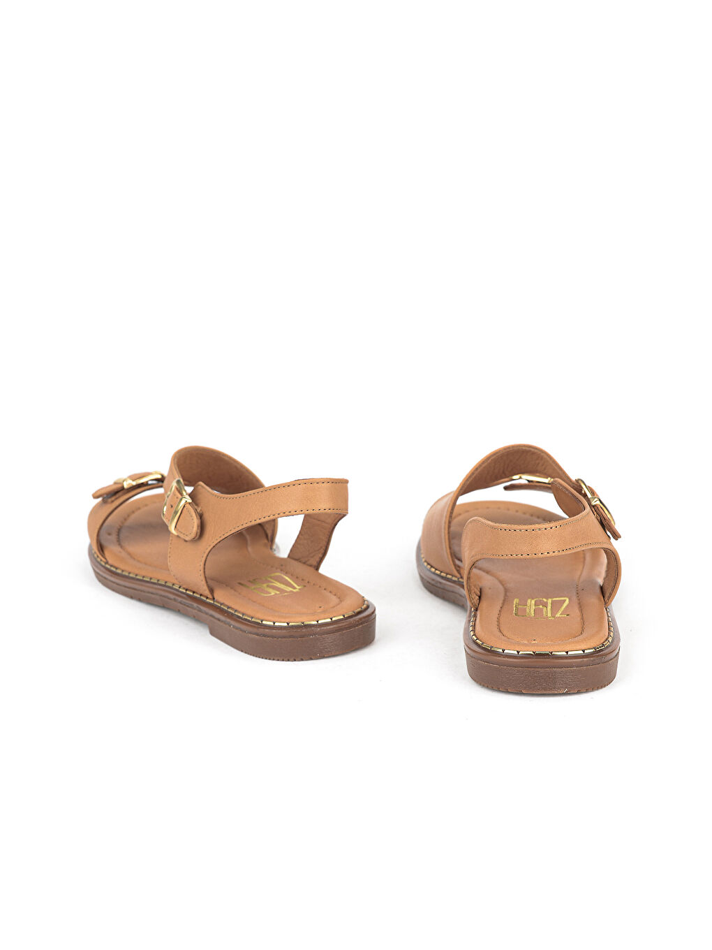 Kahverengi Kadın Hakiki Deri Sandalet 1611020Z5407 Taba-2
