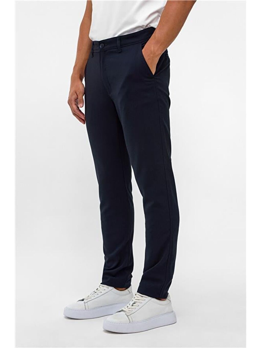 Lacivert Slim Desenli Pantolon-2