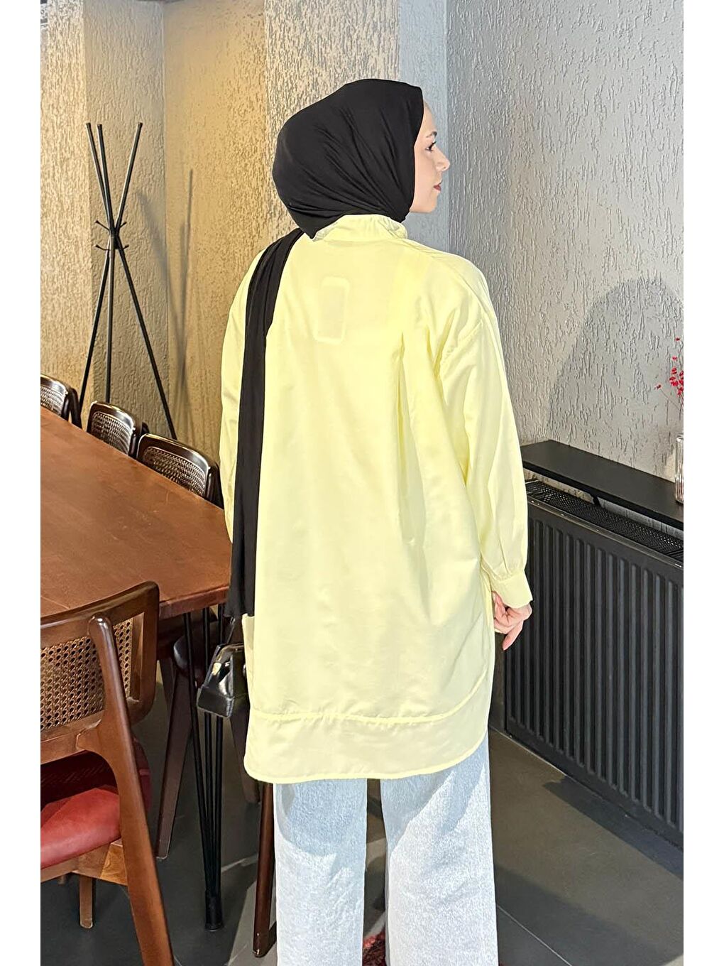 Manşeti Biyeli Tunik Sarı-3