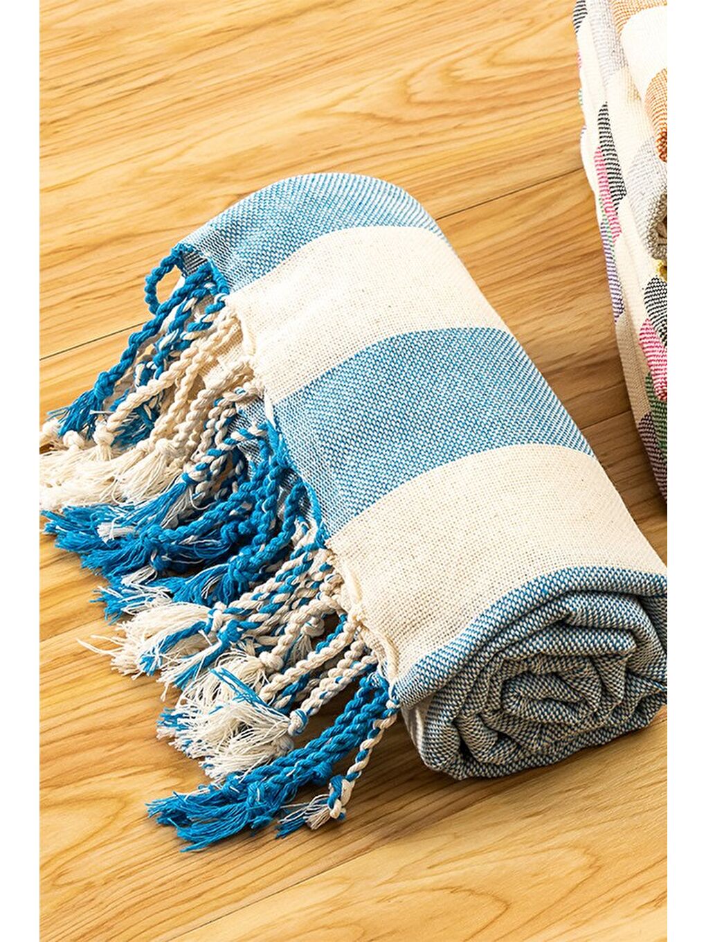 Mavi Striped Peştemal Banyo Havlusu Plaj Havlusu-1