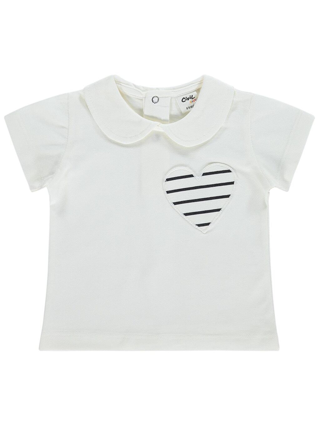 Baby Cep Kalp Mobil 6-18 Ay Tişört - Ekru