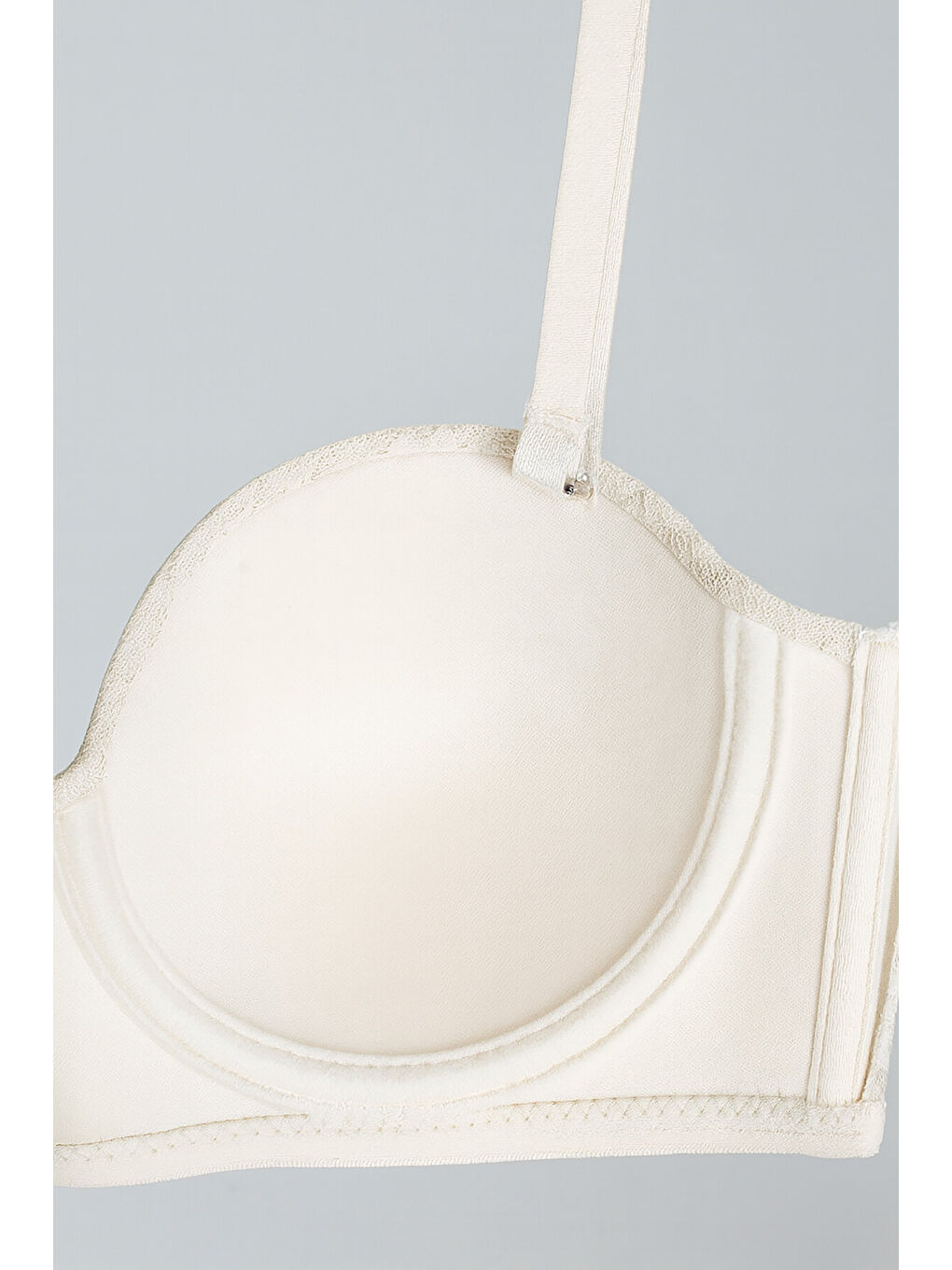 Ekru Nirvana Desteksiz Straplez Tek Sütyen-1