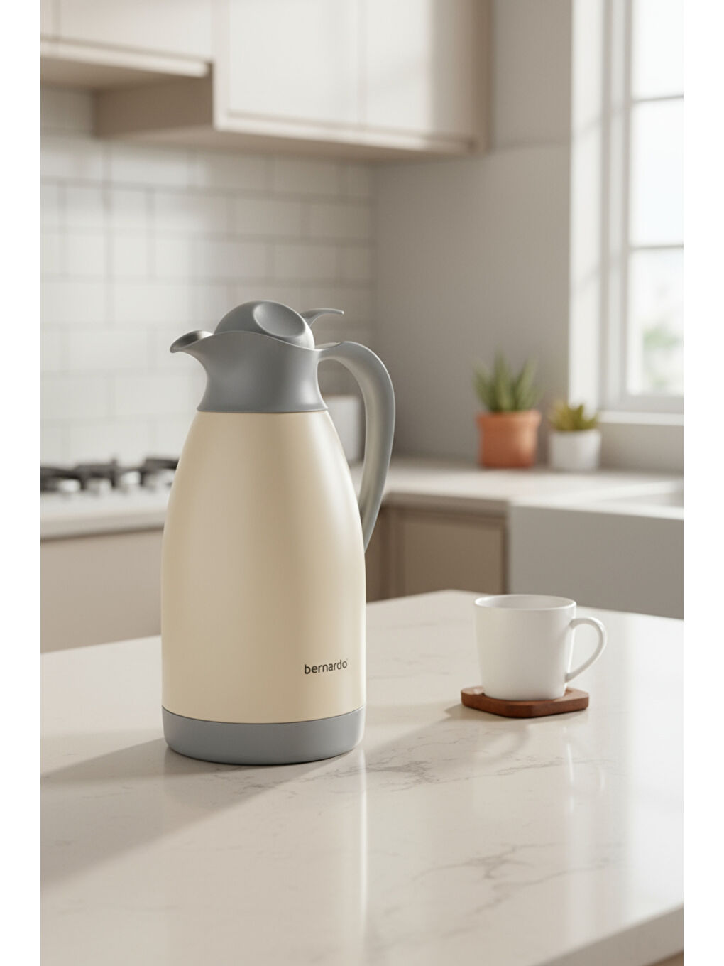 Ekru Grandio Çelik Termos Krem 2 Litre-2