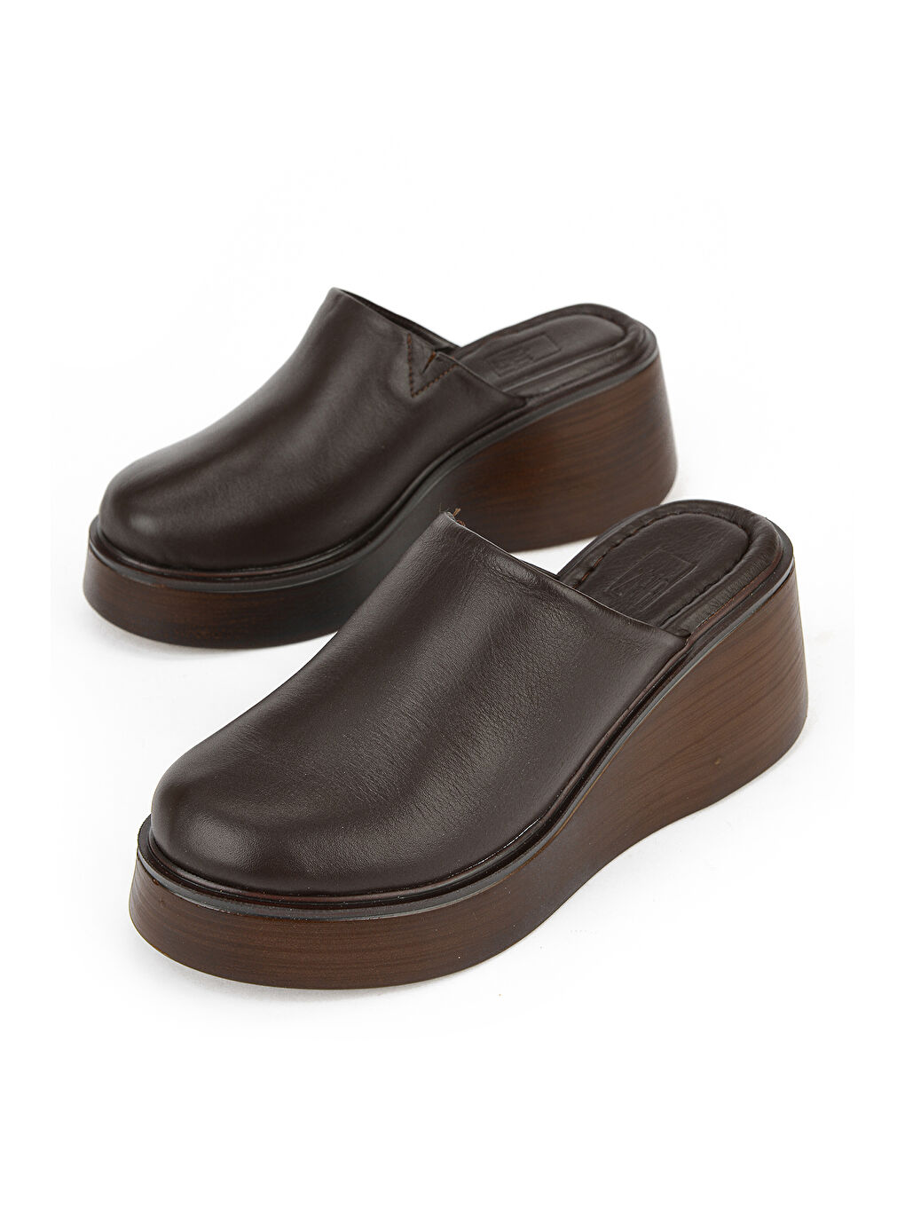 Kahverengi Kadın Hakiki Deri Dolgu Terlik 1611047Z1712 Kahve-4