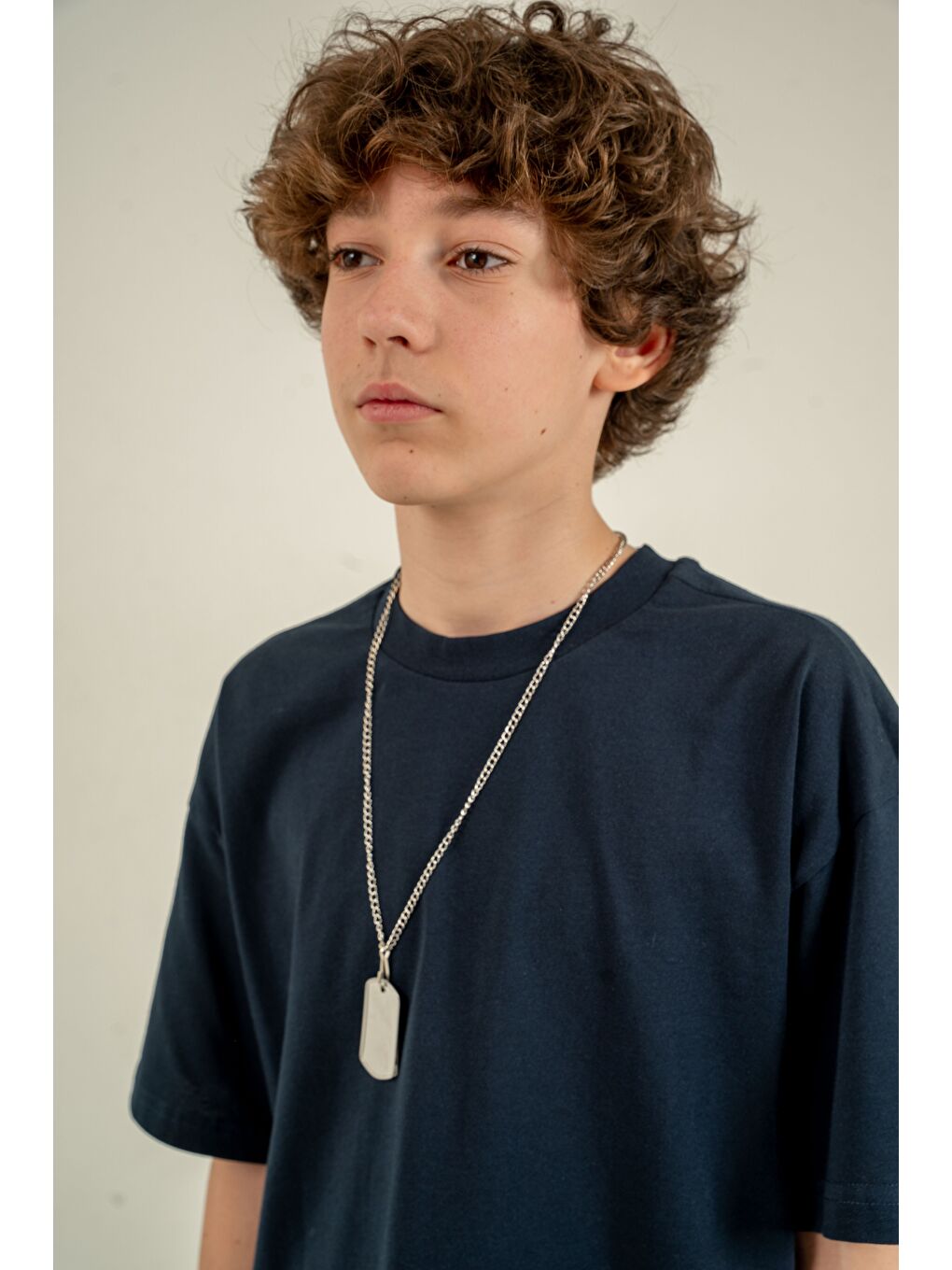 Lacivert Athletic Arma Nakışlı Kolyeli Erkek Çocuk Şort - Tişört Takımı-3