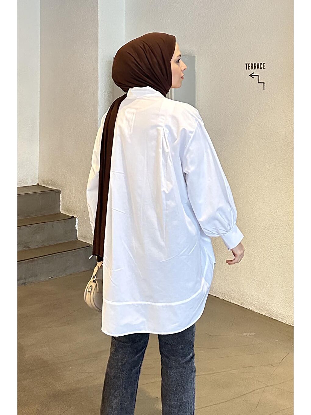 Manşeti Biyeli Tunik Beyaz-1