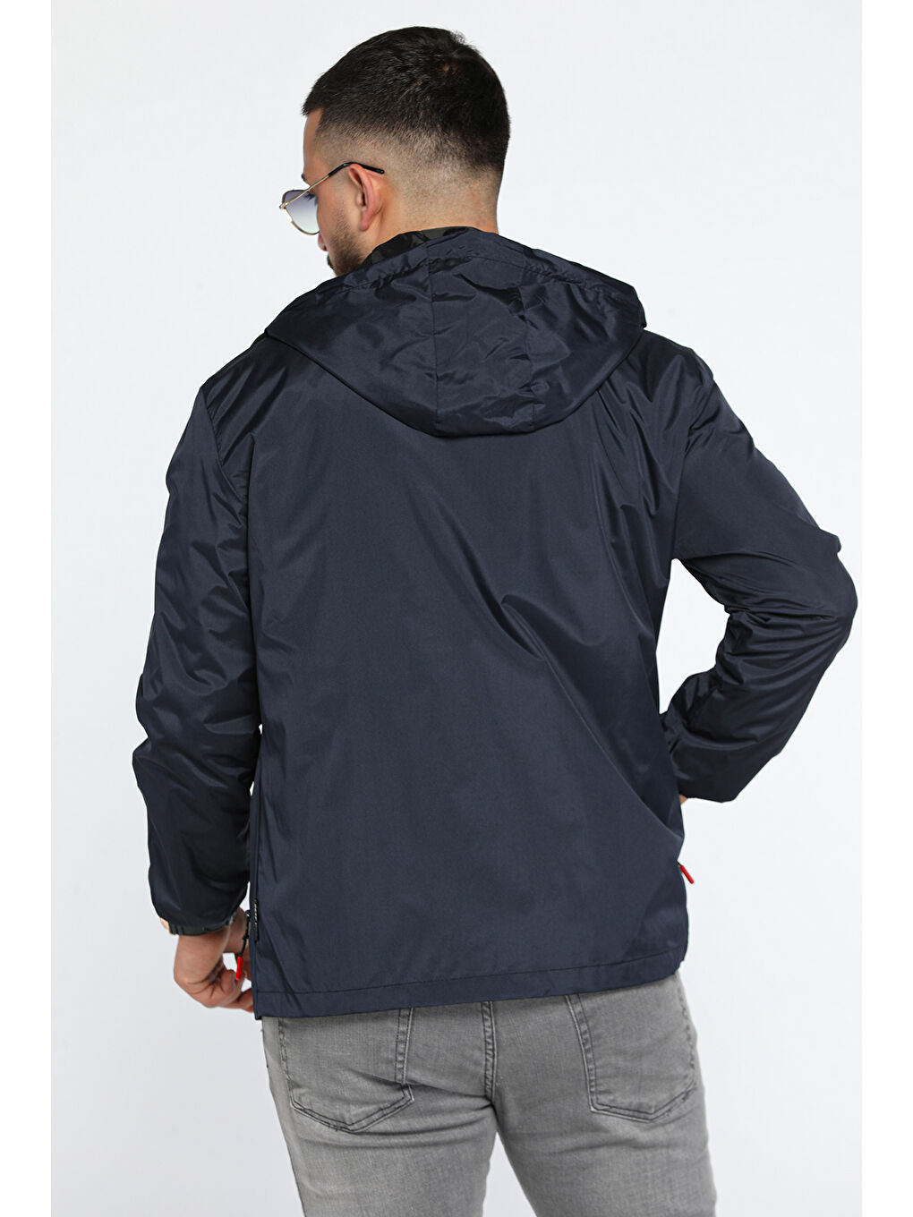 Lacivert Erkek Kapüşonlu Astarlı Mevsimlik Mont-2