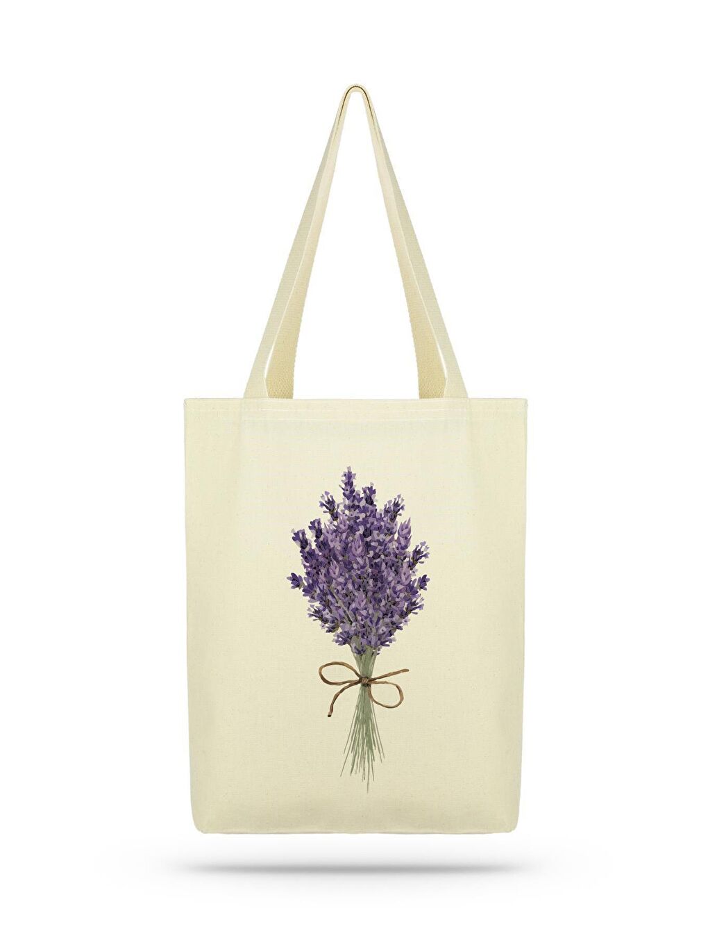 Bagg Krem Paket Lavender Bunch Kanvas Kumaş Bez Çanta - 1