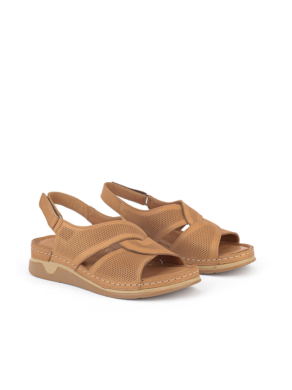 Kahverengi Kadın Hakiki Deri Sandalet 1611008ZM27 Taba-1