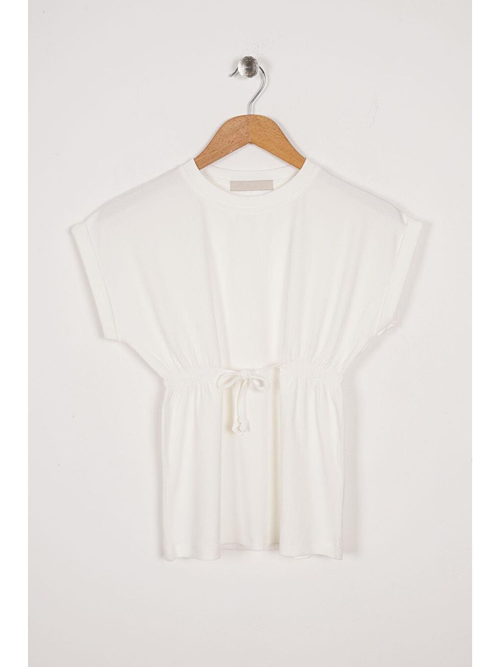 Bisiklet Yaka Bağlama Detaylı Ekru Renk Kız Çocuk Taylı Takım-2